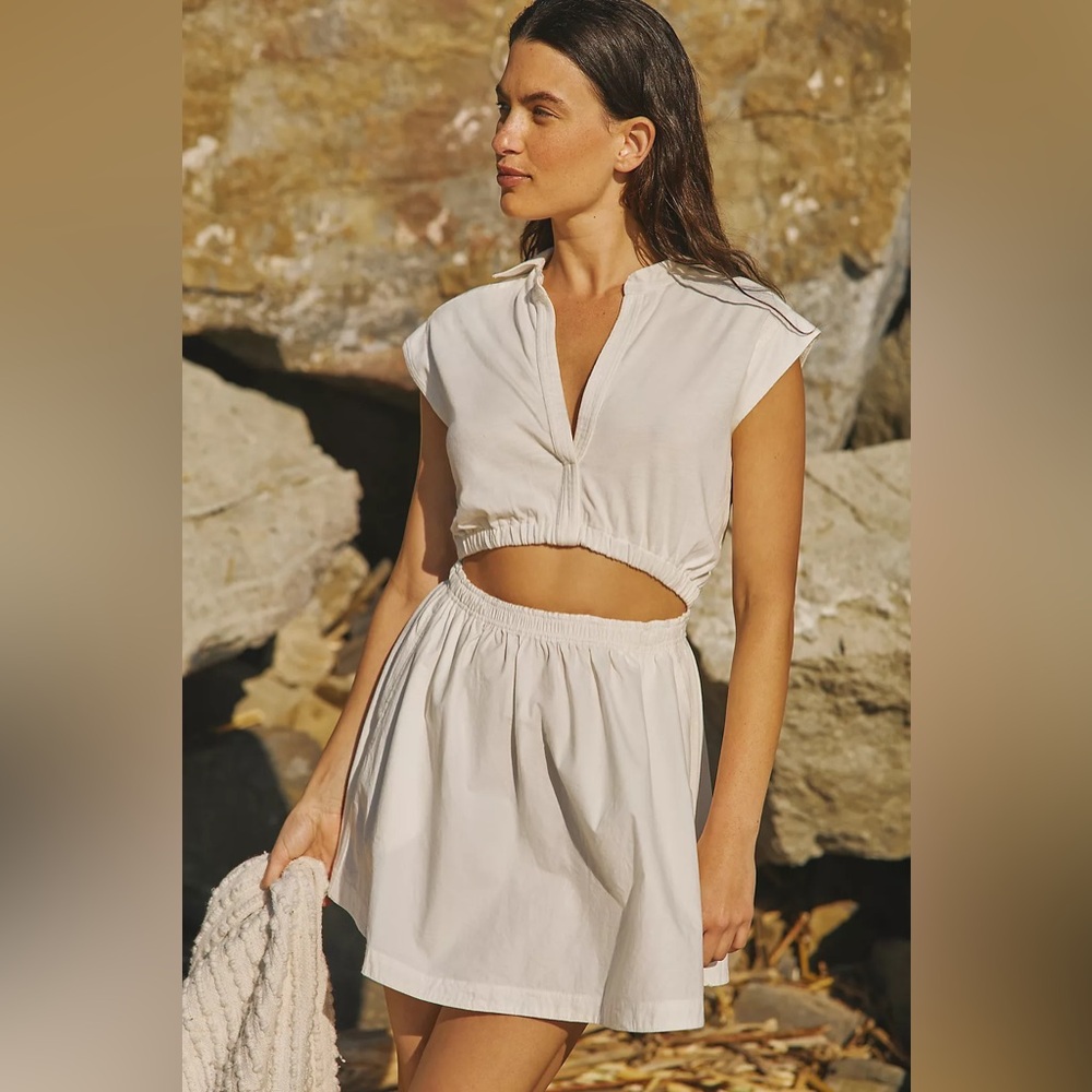 By Anthropologie Short-Sleeve Cutout Mini Dress